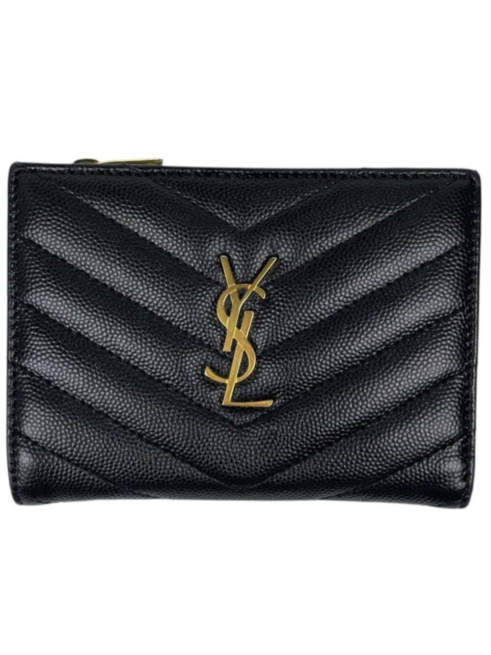 Saint Laurent Bifold Wallet Leather Black - Picture 1 of 8